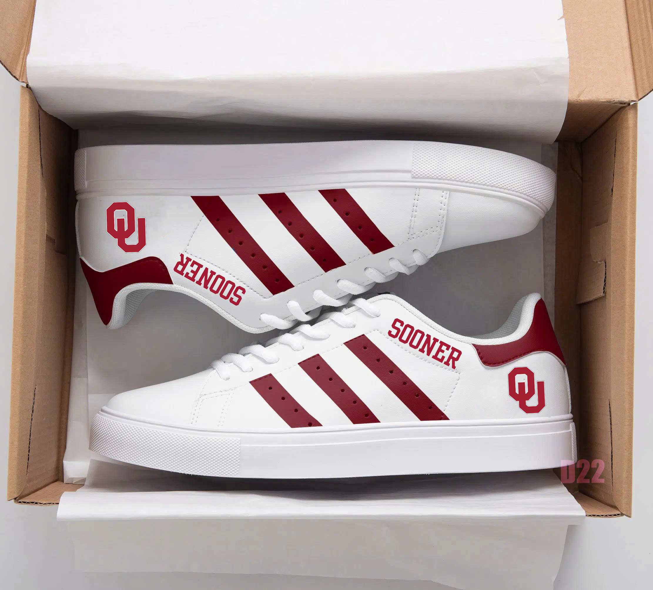 Oklahoma Sooners A1 Stan Smith Shoes 1 Oklahoma Sooners A1 Stan Smith Shoes