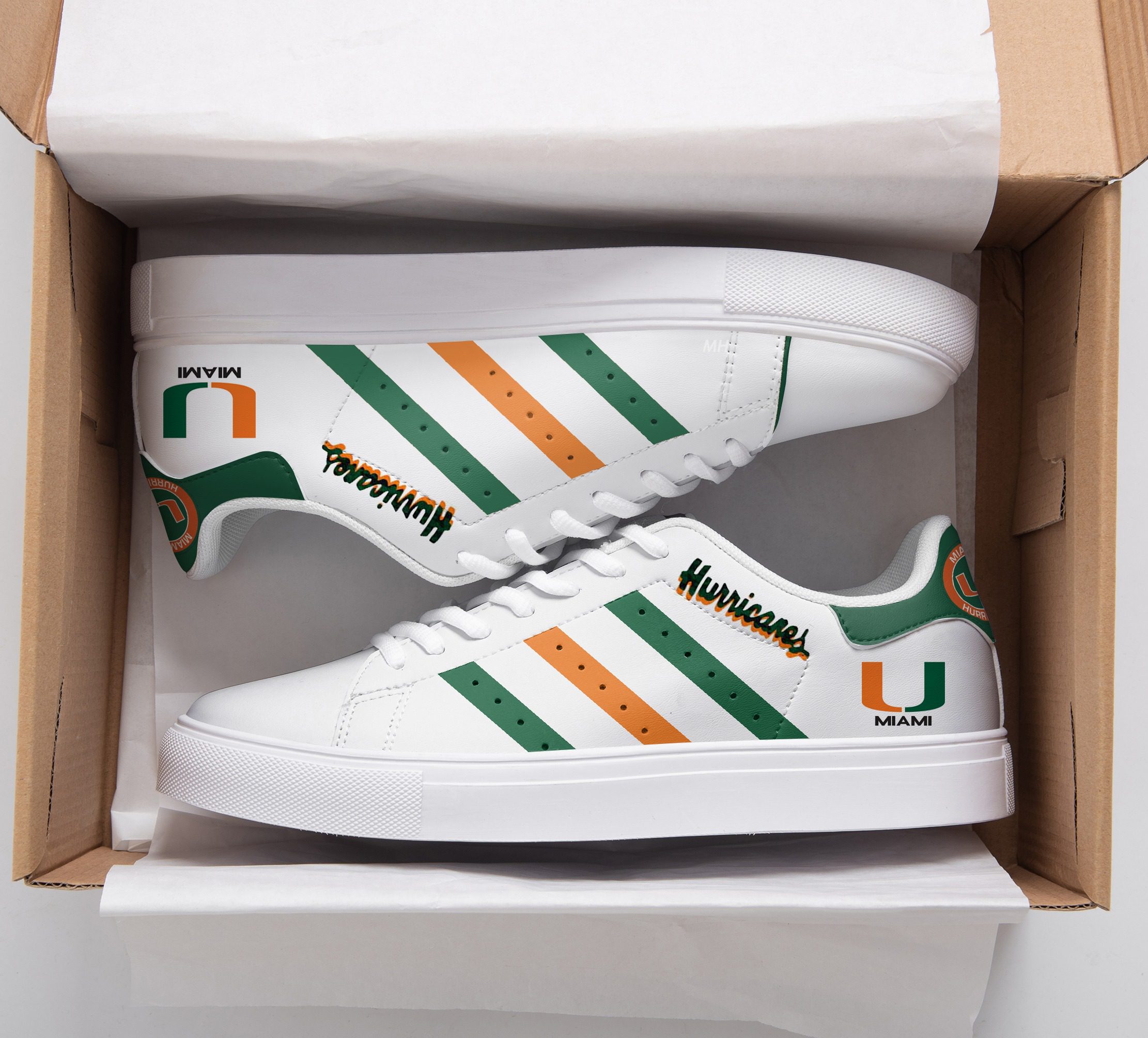 Miami Hurricanes Stan Smith Shoes 1 Miami Hurricanes Stan Smith Shoes
