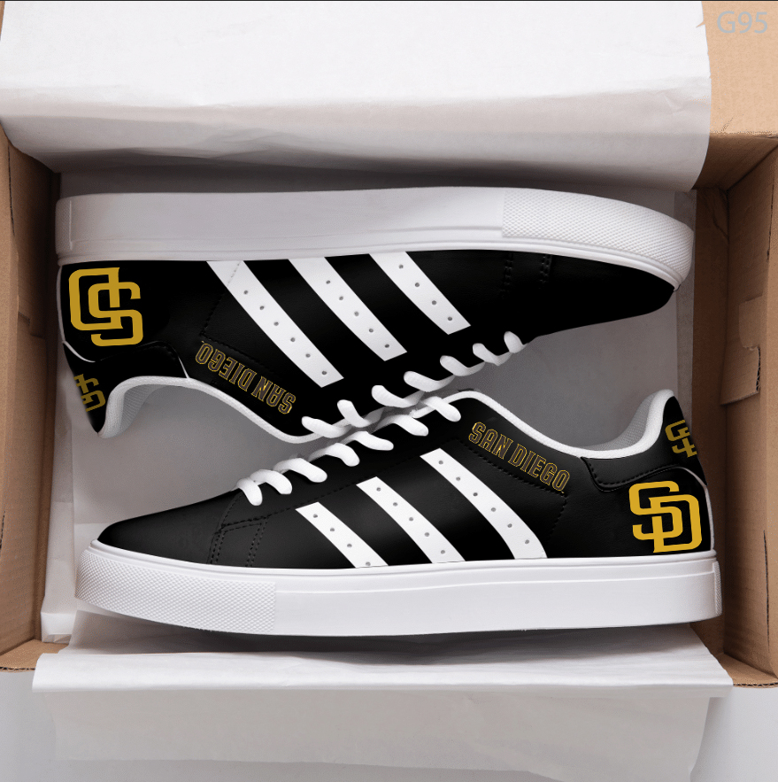 San Diego Padres Black Stan Smith Shoes 1 San Diego Padres Black Stan Smith Shoes