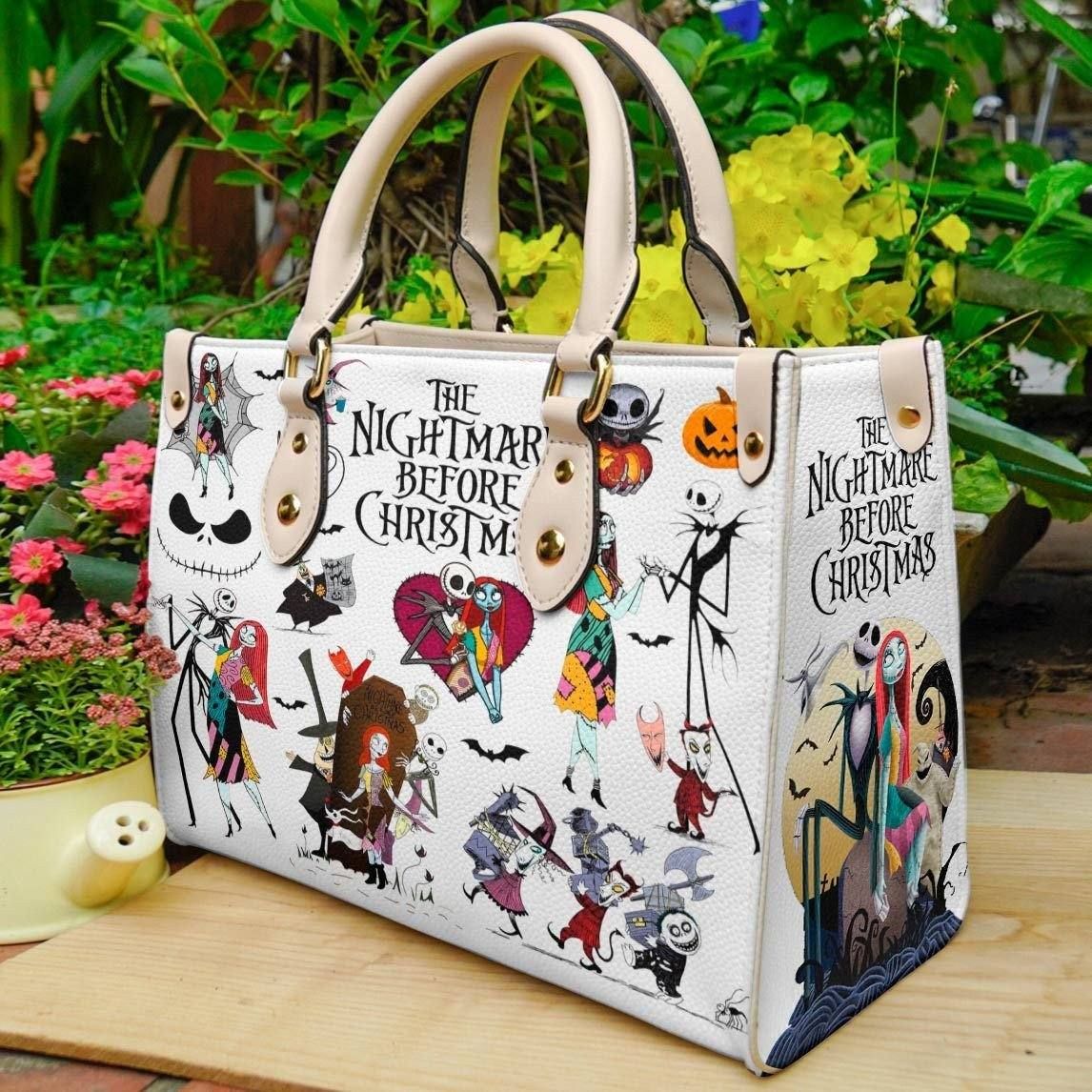 Jack Skellington Leather Handbag 1 Jack Skellington Leather Handbag