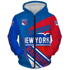 New York Rangers Hoodie Zip Hoodie 3D
