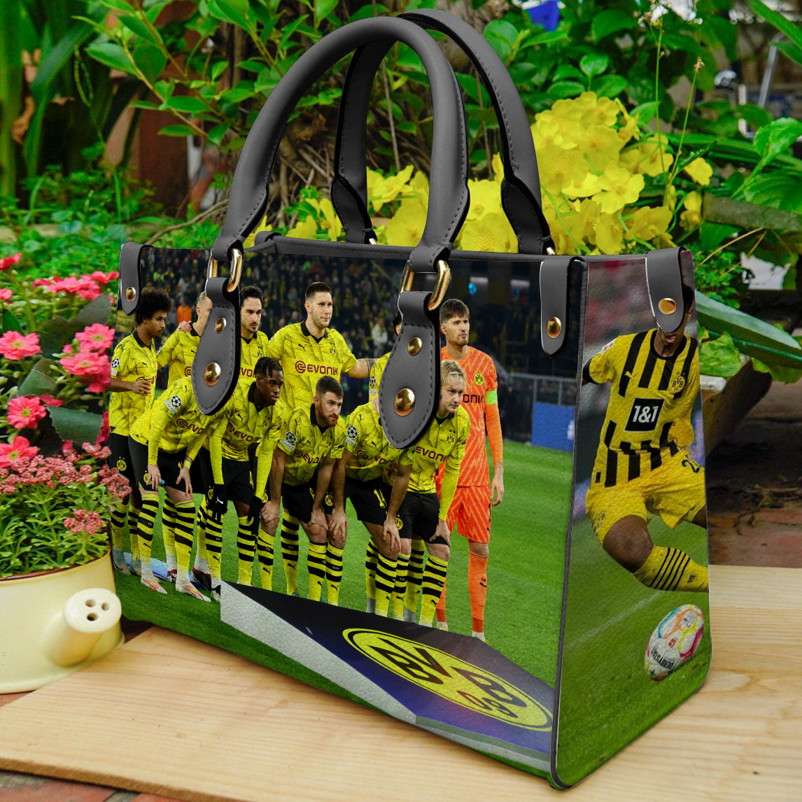 Borussia Dortmund Hand Kbee Leather Handbag 1 Borussia Dortmund Hand Kbee Leather Handbag