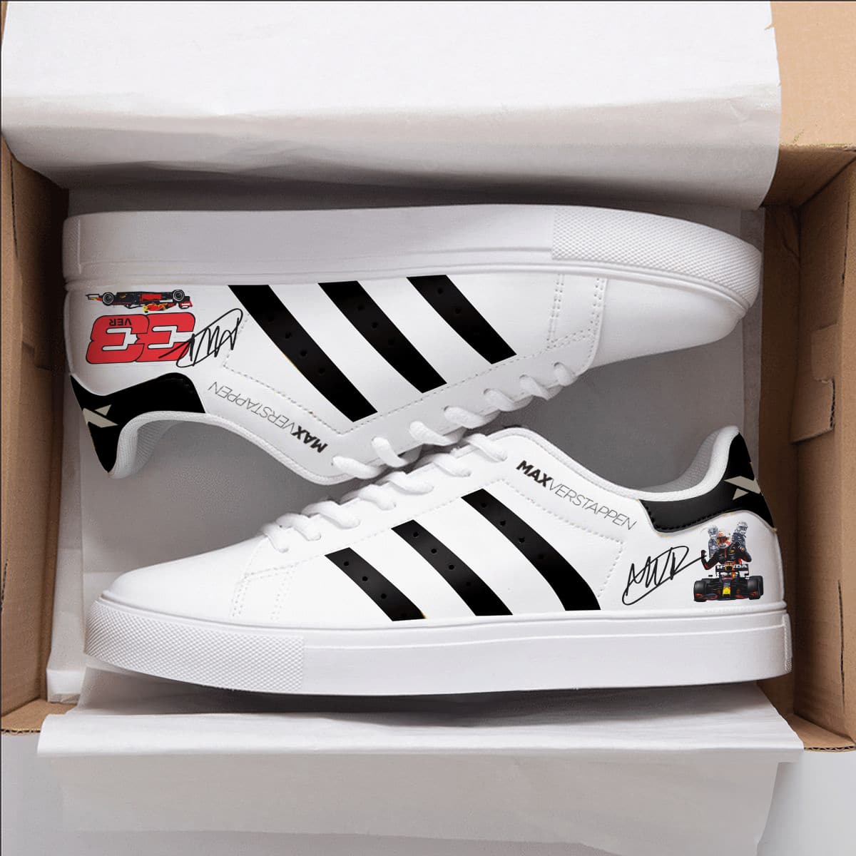 Max Verstappen Red Bull Stan Smith Shoes 1 Max Verstappen Red Bull Stan Smith Shoes