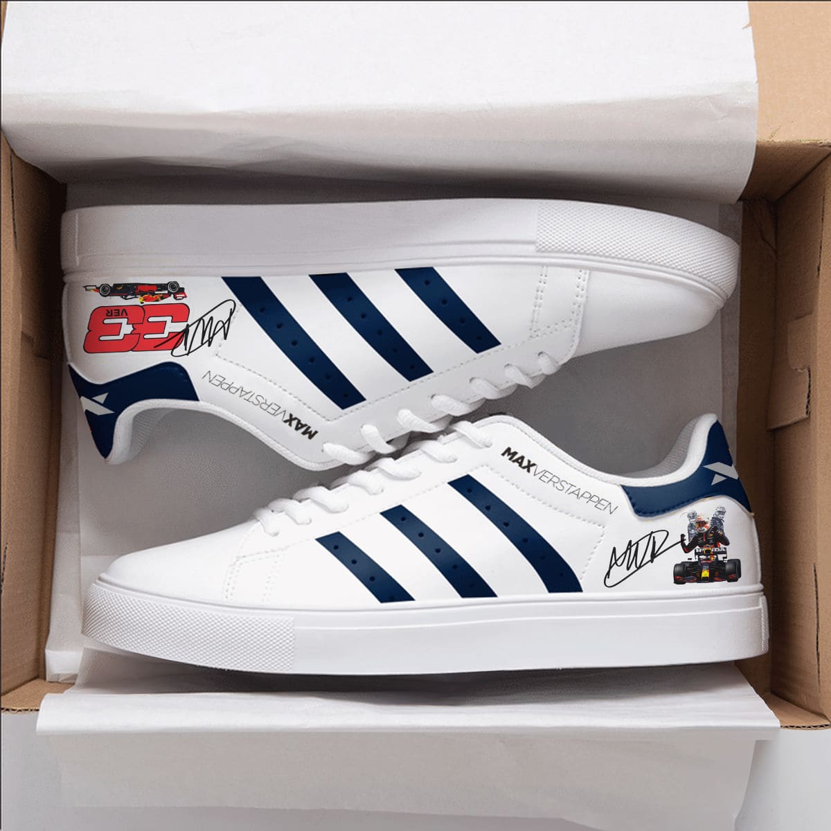 Max Verstappen Red Bull Stan Smith Shoes 1 Max Verstappen Red Bull Stan Smith Shoes