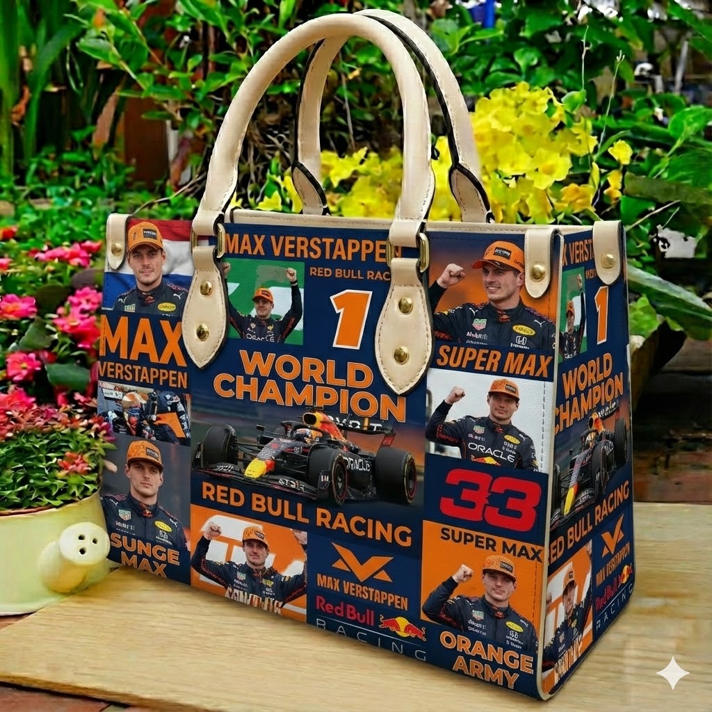Max Verstappen 1 Leather Handbag 1 Max Verstappen 1 Leather Handbag