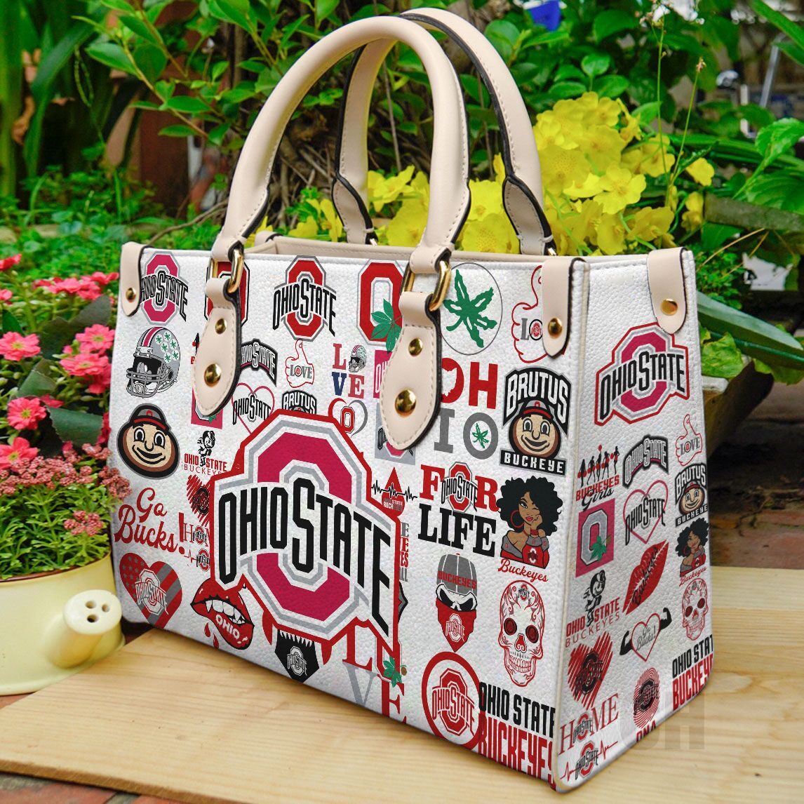 Ohio State Buckeye 1 Leather Handbag 1 Ohio State Buckeye 1 Leather Handbag