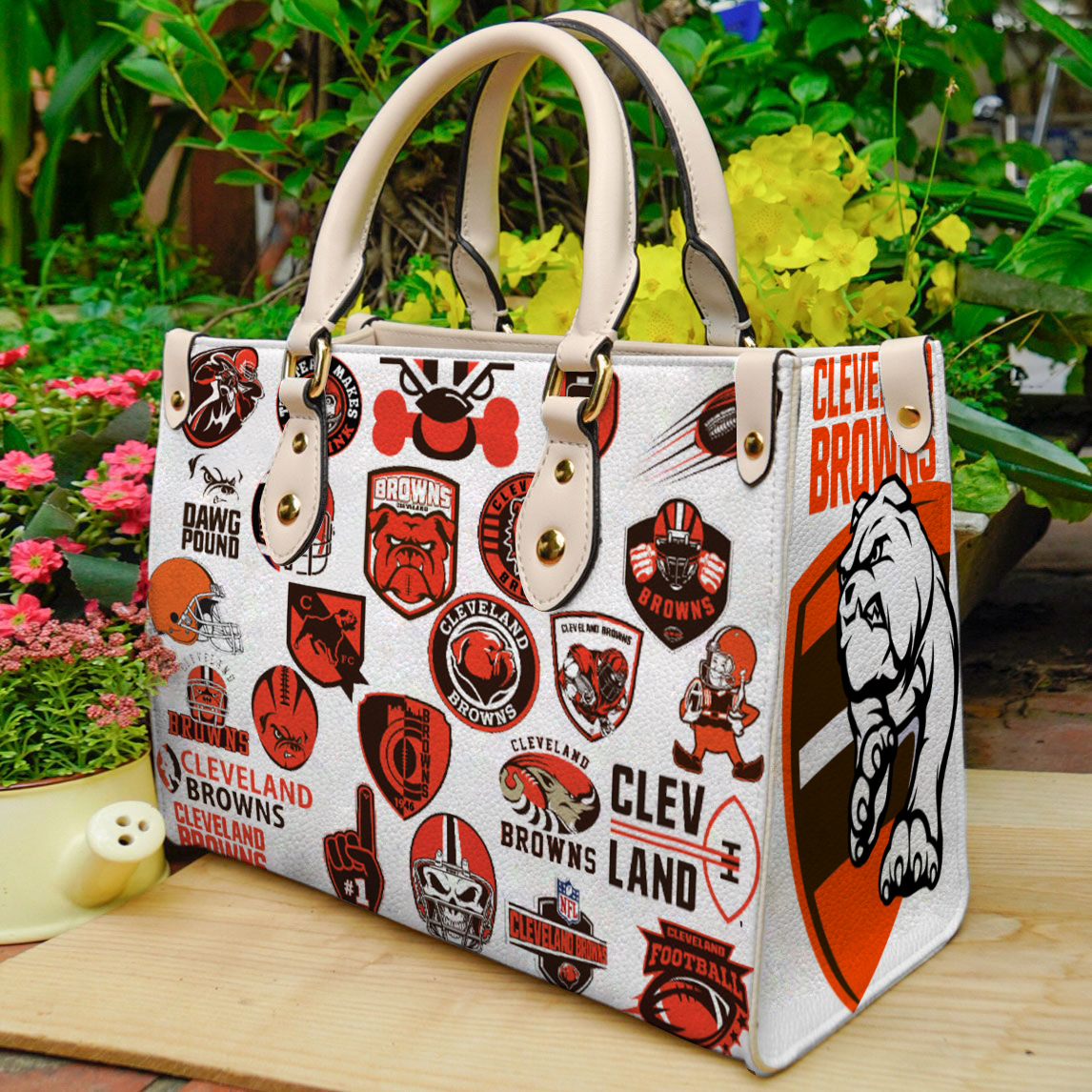 Cleveland Browns Leather Handbag 1 Cleveland Browns Leather Handbag