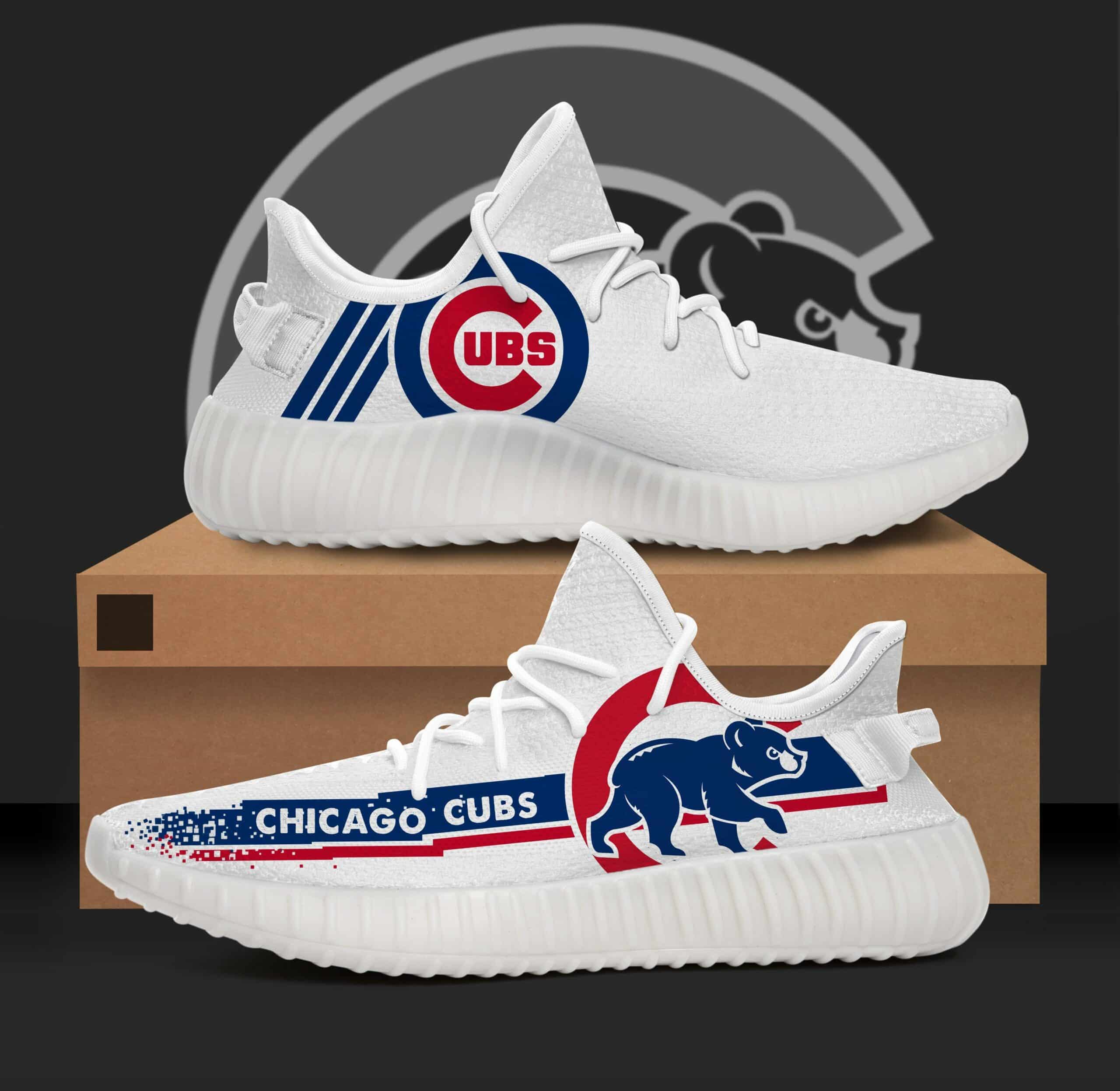 Chicago Cubs White Yeezy Shoes 1 Chicago Cubs White Yeezy Shoes