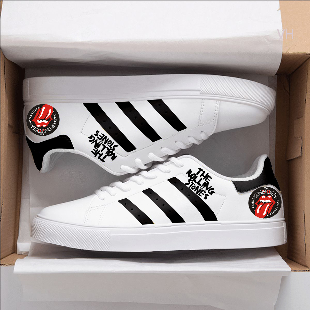 The Rolling Stones White Stan Smith Shoes 1 The Rolling Stones White Stan Smith Shoes