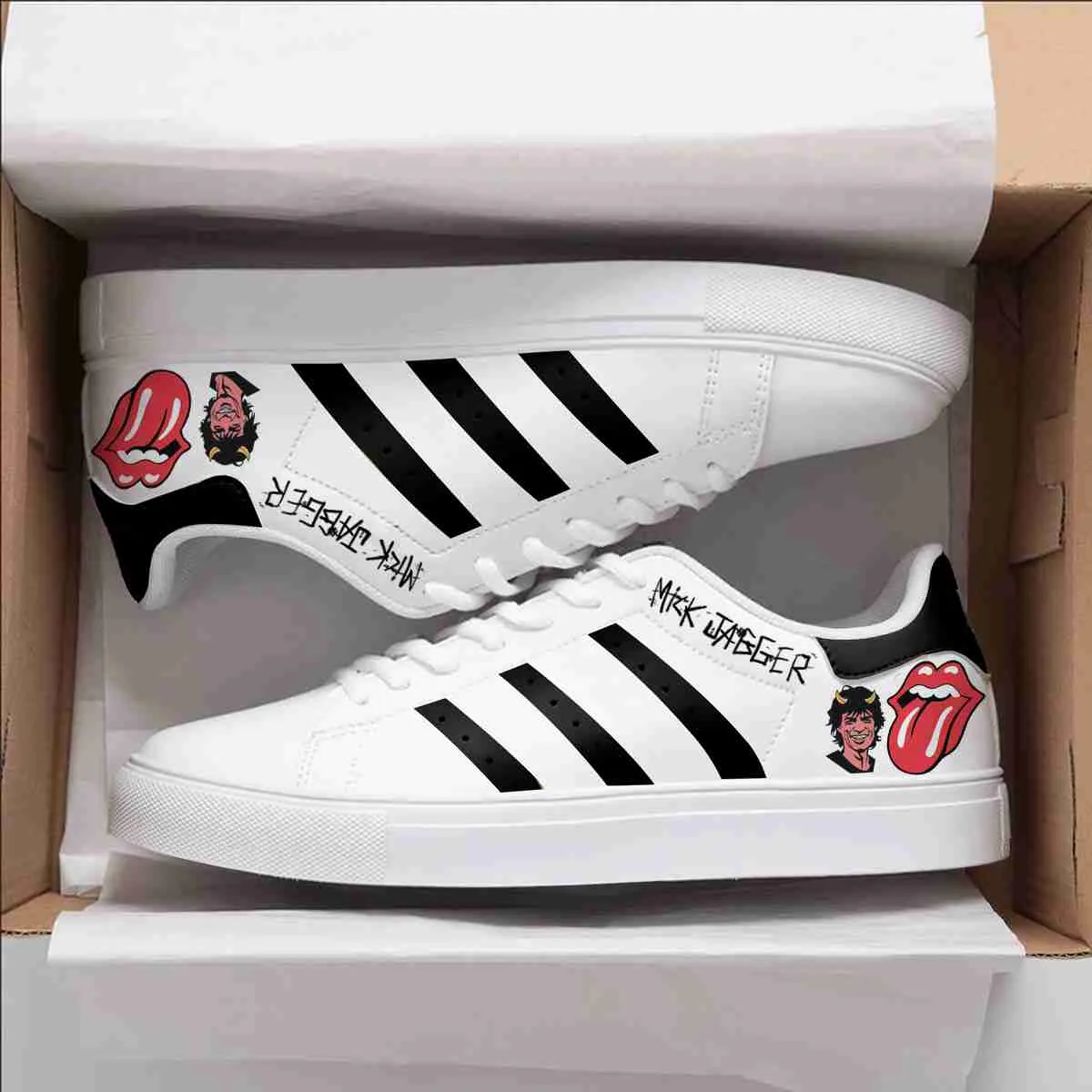 The Rolling Stones White 1 Stan Smith Shoes 1 The Rolling Stones White 1 Stan Smith Shoes