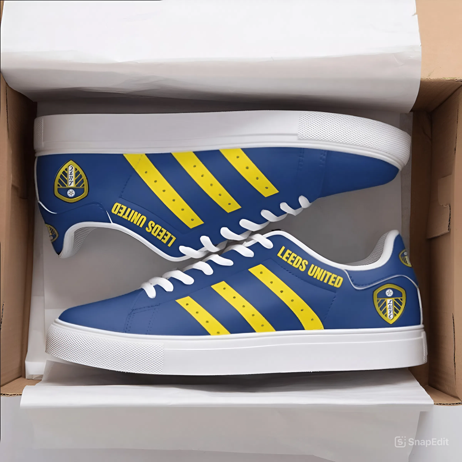 Leeds United Blue Stan Smith Shoes 1 Leeds United Blue Stan Smith Shoes