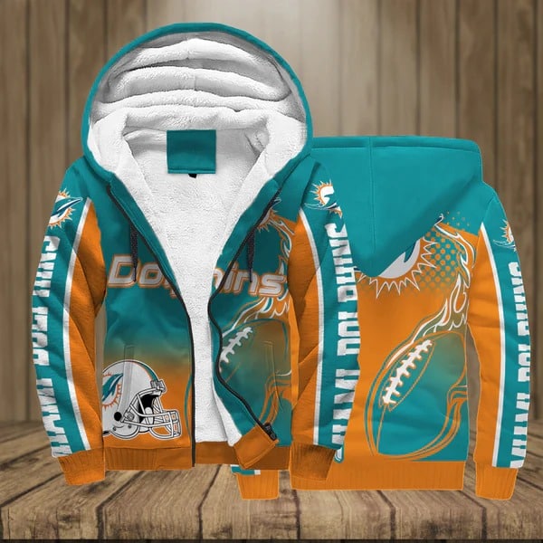 Miami Dolphins I1 Fleece Jacket 1 Miami Dolphins I1 Fleece Jacket