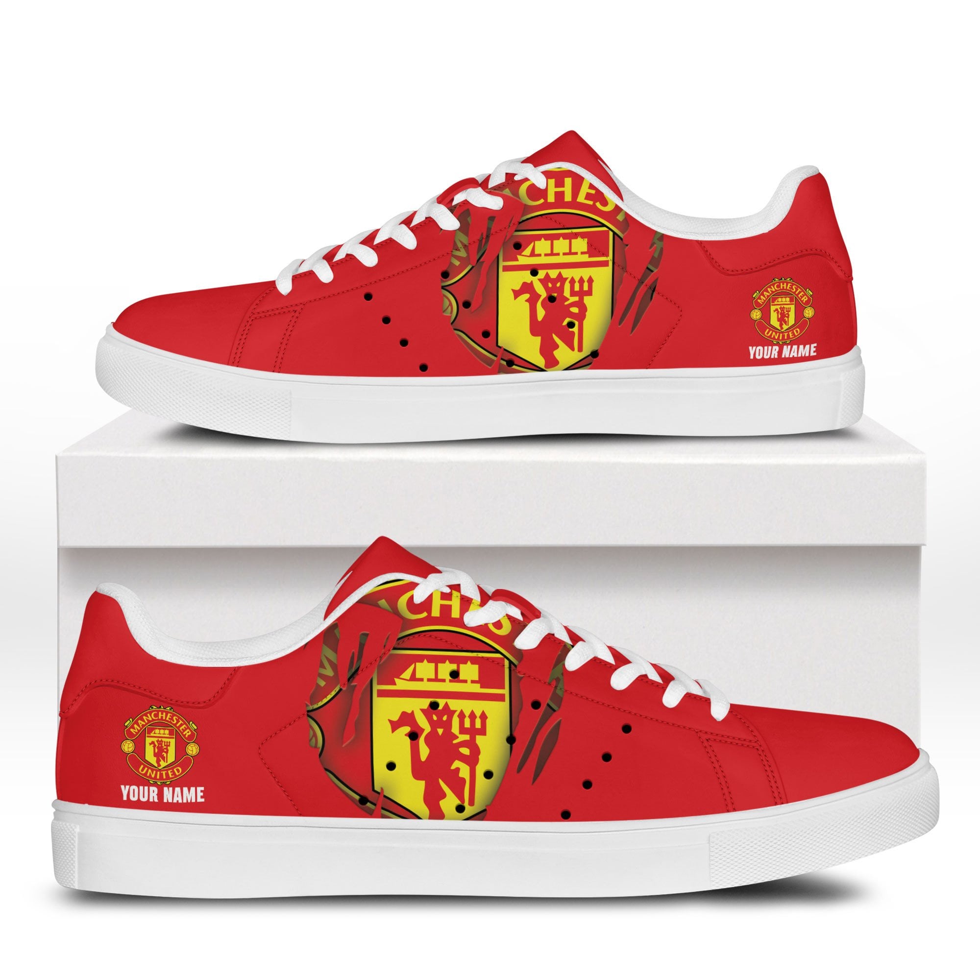 Manchester United Fire Stan Smith Shoes 1 Manchester United Fire Stan Smith Shoes