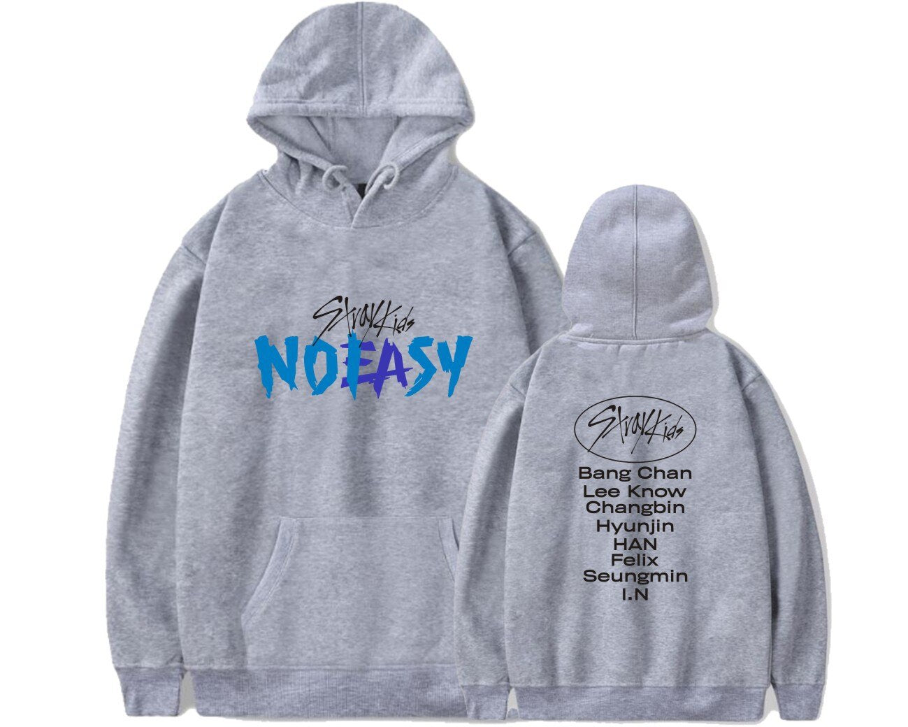 Stray Kids Grey Zip Hoodie 1 Stray Kids Grey Zip Hoodie