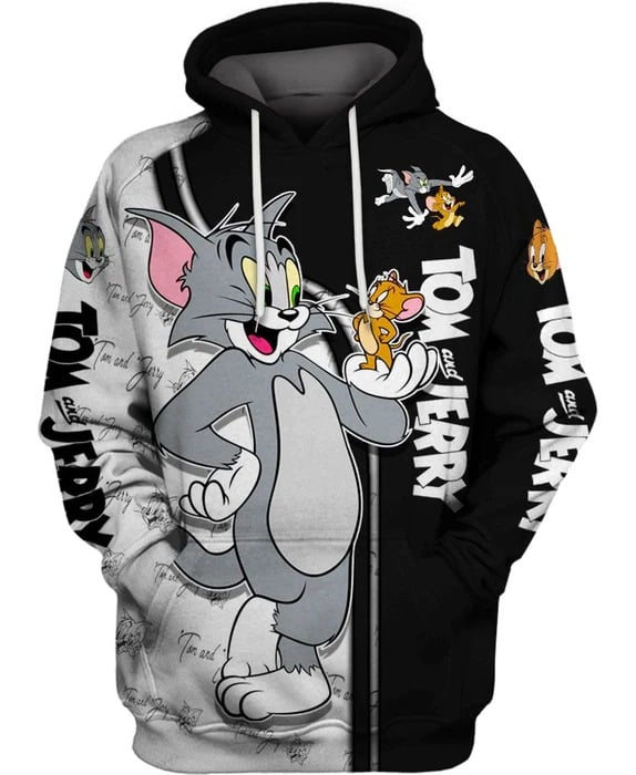 Tom And Jerry Hoodie Zip Hoodie 3D 1 Tom And Jerry Hoodie Zip Hoodie 3D