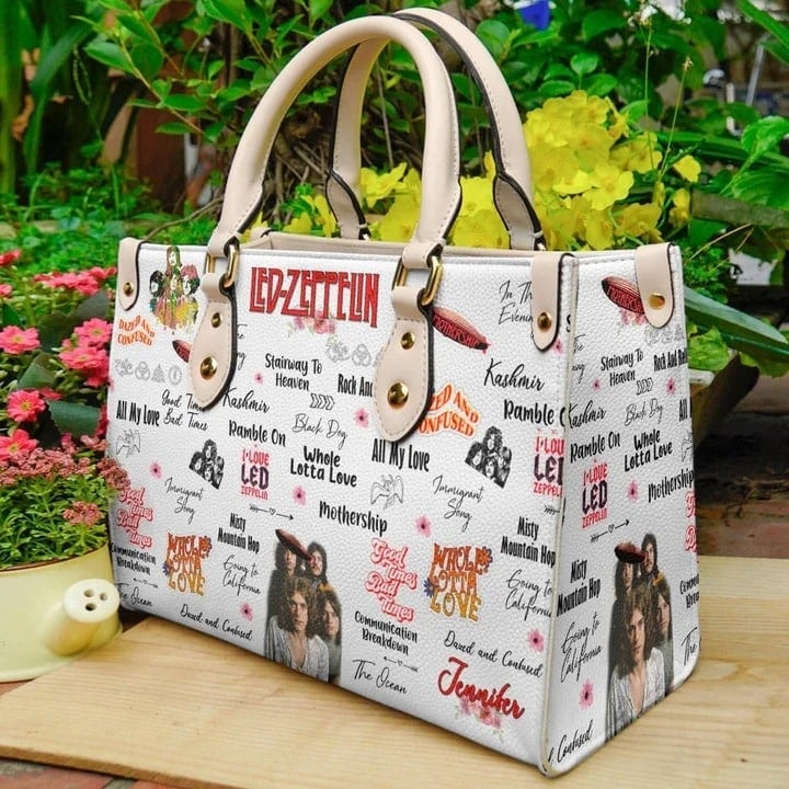 Led Zeppelin 2 Hand Leather Handbag 1 Led Zeppelin 2 Hand Leather Handbag