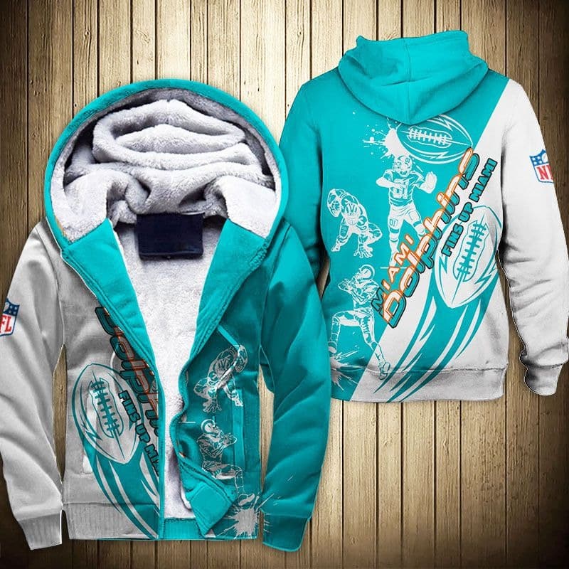 Miami Dolphins 1 Fleece Jacket 1 Miami Dolphins 1 Fleece Jacket
