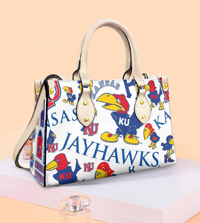 Kansas Jayhawks G01 Hand Leather Handbag 1 Kansas Jayhawks G01 Hand Leather Handbag