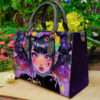 Pretty And Creepy Bugs Neon Halloween 2024 Anime Girl Hand Leather Handbag